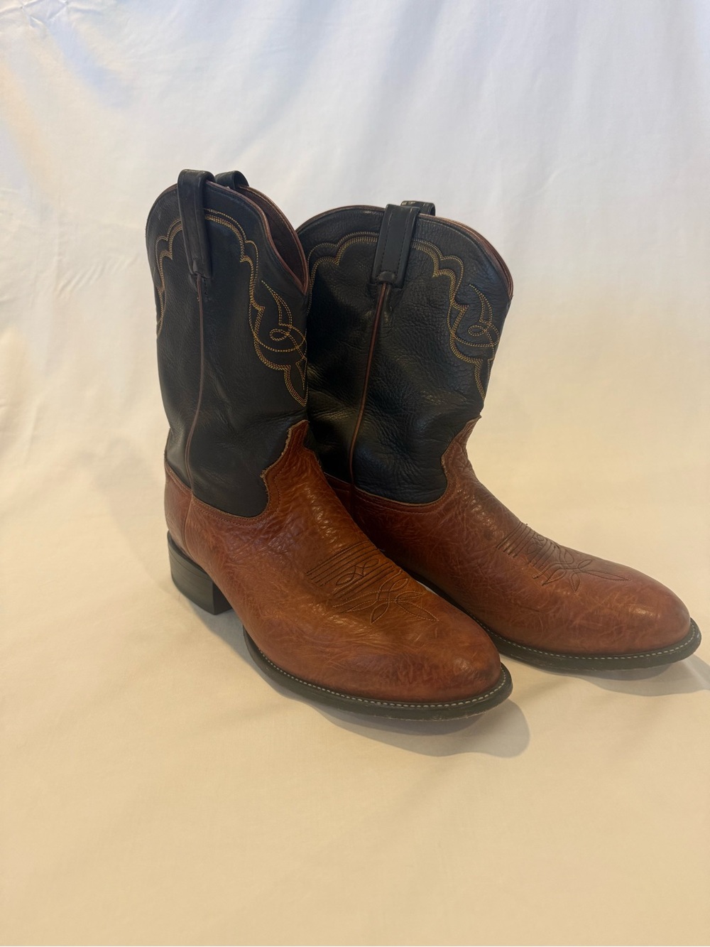 Tony Lama Two-Tone Western Boots in Brown and Black